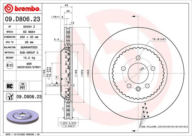 Brembo 09.D806.23