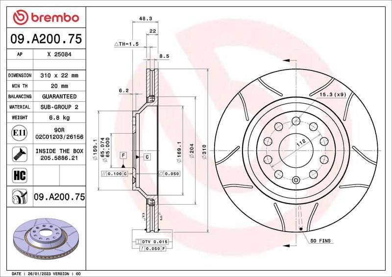Brembo 09.A200.75