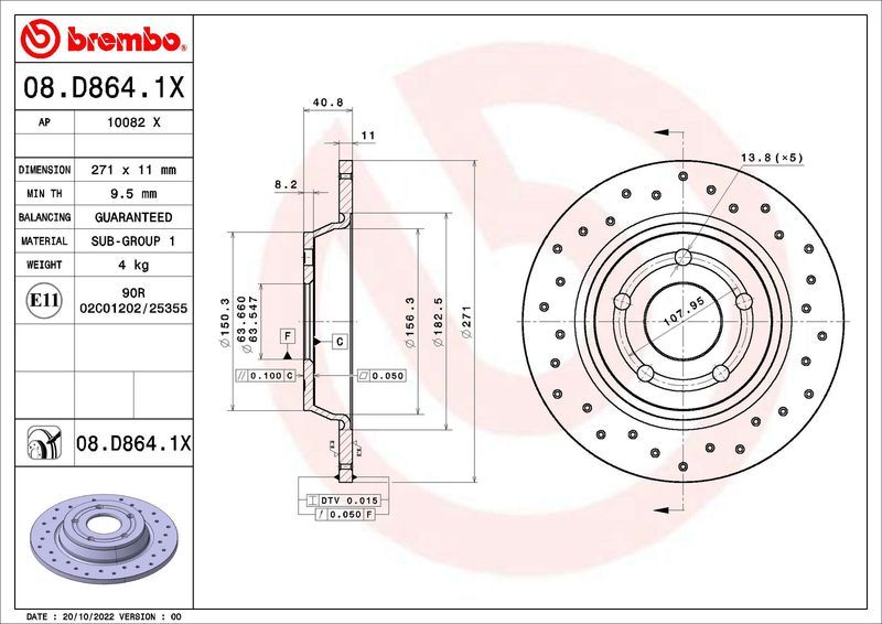 Brembo 08.D864.1X