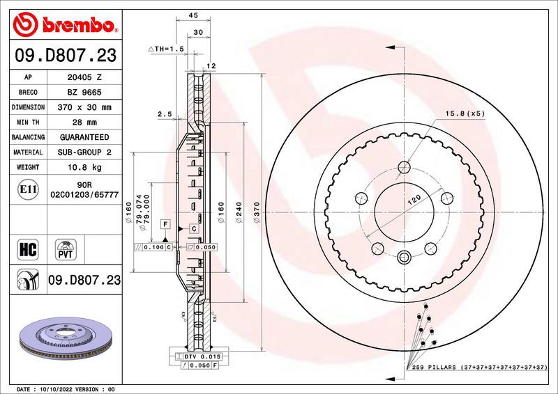 Brembo 09.D807.23