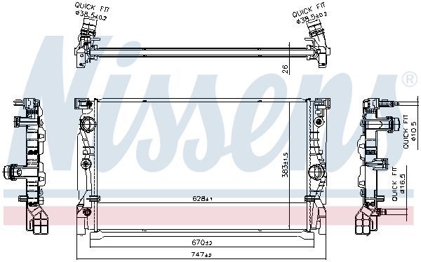 Nissens 606230 - Chladič vody -