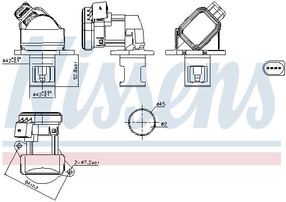 Nissens 98438 - Ventil AGR/EGR -