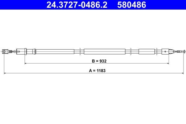 ATE 24.3727-0486.2 - Brzdové lano -