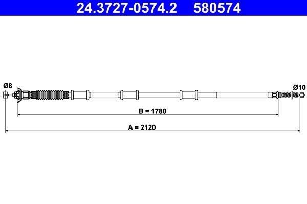 ATE 24.3727-0574.2 - Brzdové lano -