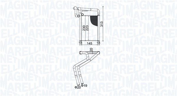 Magneti Marelli 350218488000 - Výmenník tepla vnútorného kúrenia -