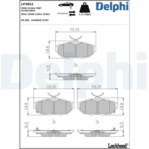 Delphi LP3852 - Brzdové platničky -