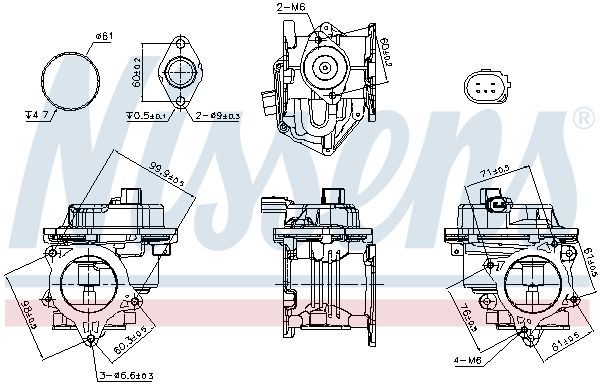 Nissens 98521 - Ventil AGR/EGR -