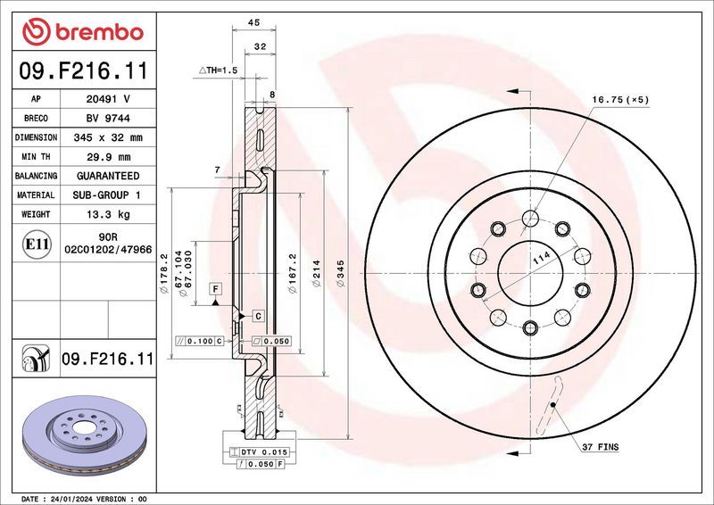 Brembo 09.F216.11