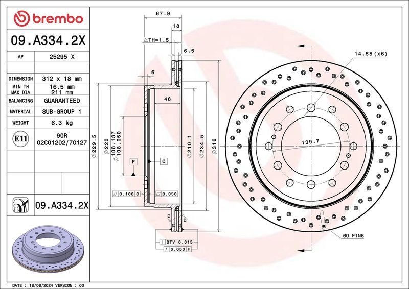 Brembo 09.A334.2X