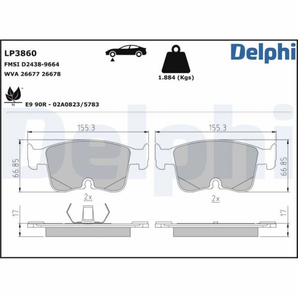 Delphi LP3860 - Brzdové platničky -