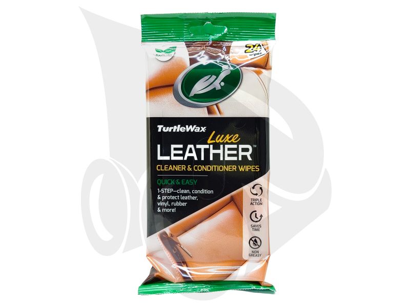 Turtle Wax Luxe Leather Cleaner & Conditioner Wipes, 24ks