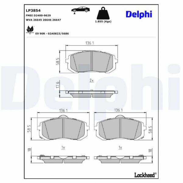Delphi LP3854 - Brzdové platničky -