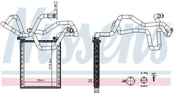 Nissens 707305 - Výmenník tepla vnútorného kúrenia -