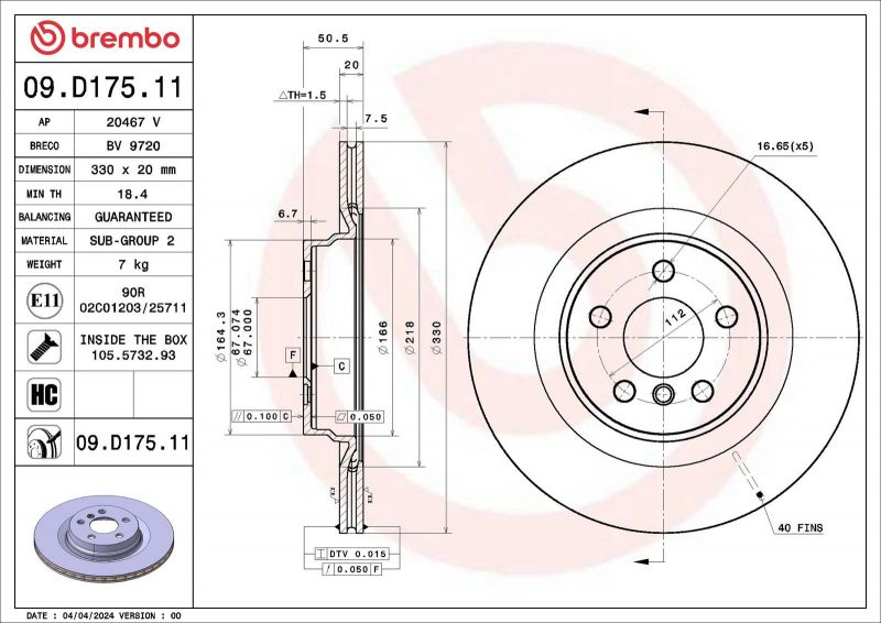 Brembo 09.D175.11