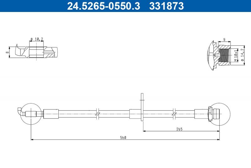 ATE 24.5265-0550.3 - Brzdová hadica -