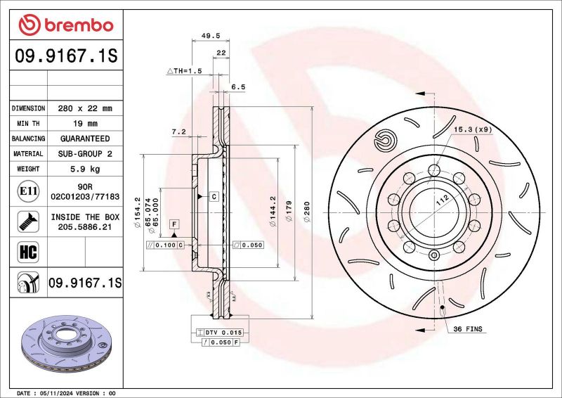 Brembo 09.9167.1S