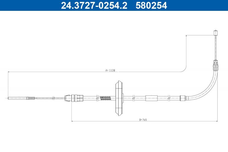 ATE 24.3727-0254.2 - Brzdové lano -