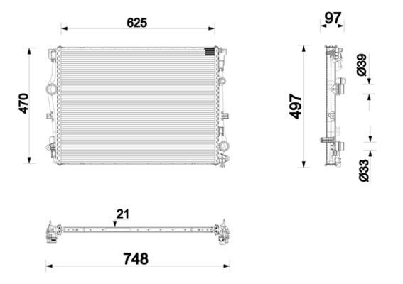 Mahle CR 2874 000P - Chladič vody -