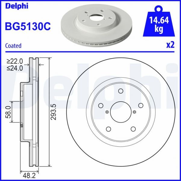 Delphi BG5130C - Brzdový kotúč -