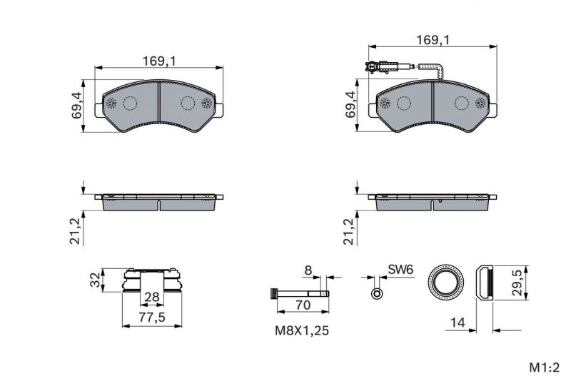 Bosch 0 986 460 239 - Brzdové platničky -