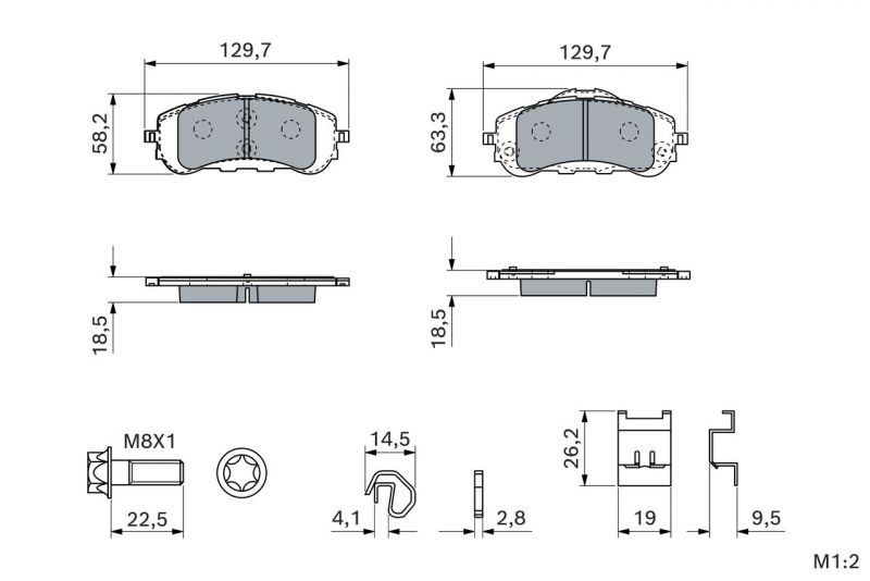 Bosch 0 986 460 253 - Brzdové platničky -