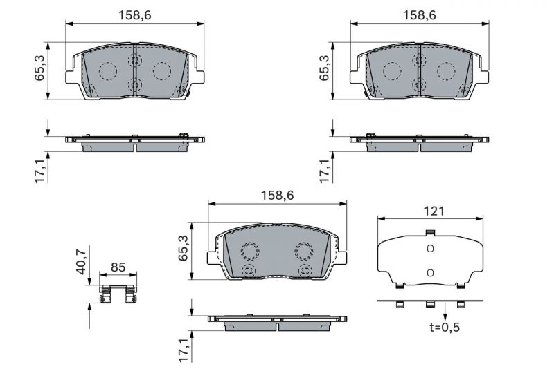Bosch 0 986 460 276 - Brzdové platničky -