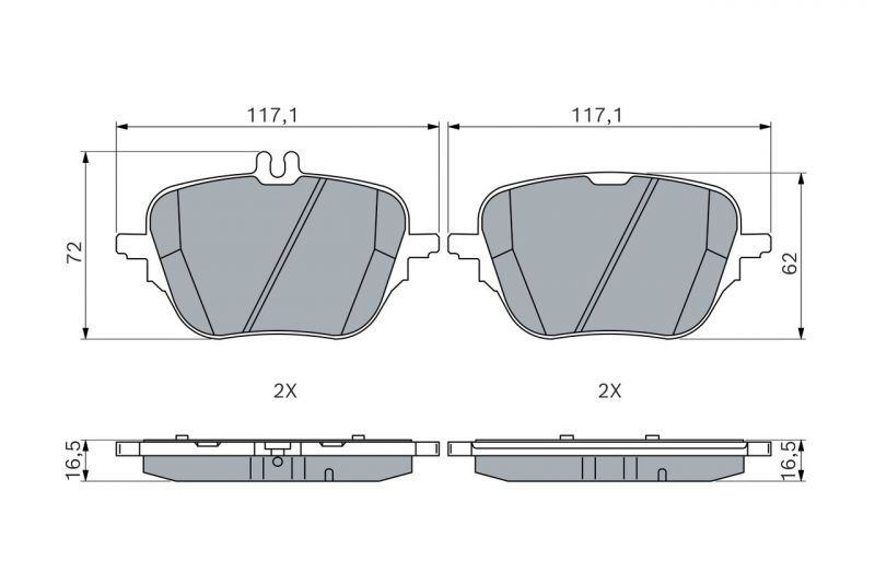 Bosch 0 986 460 293 - Brzdové platničky -