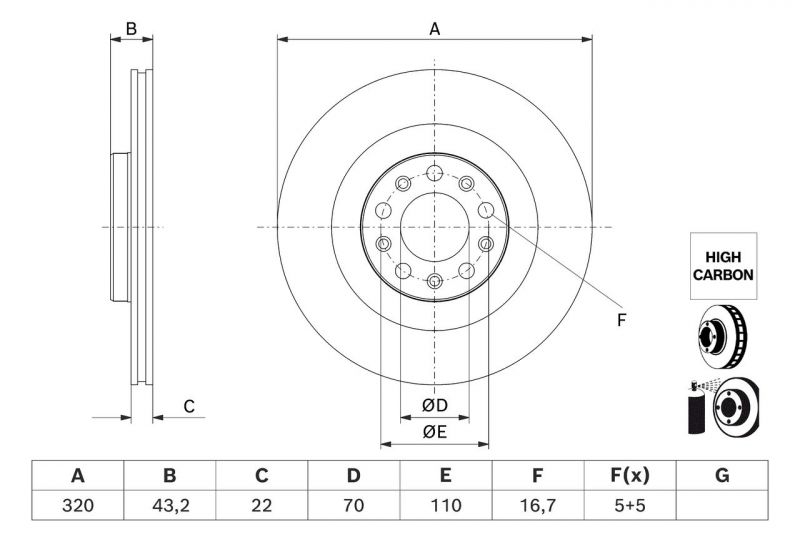 Bosch 0 986 479 J43 - Brzdový kotúč -