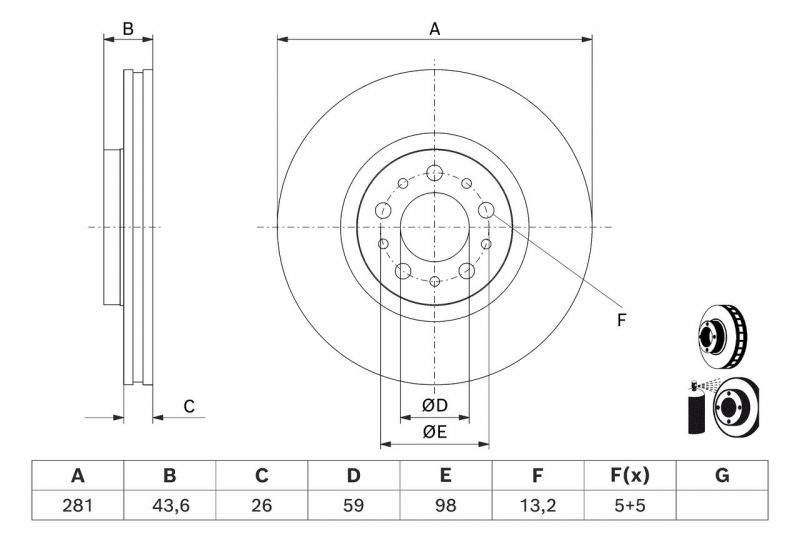 Bosch 0 986 479 J45 - Brzdový kotúč -