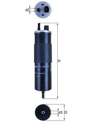 Knecht KL 831/12 - Palivový filter -