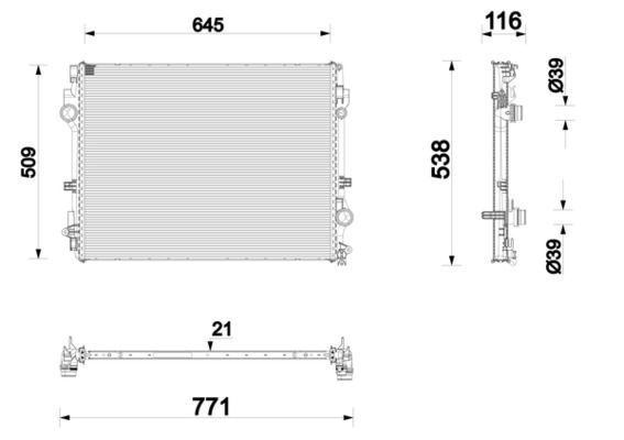 Mahle CR 2873 000P - Chladič vody -