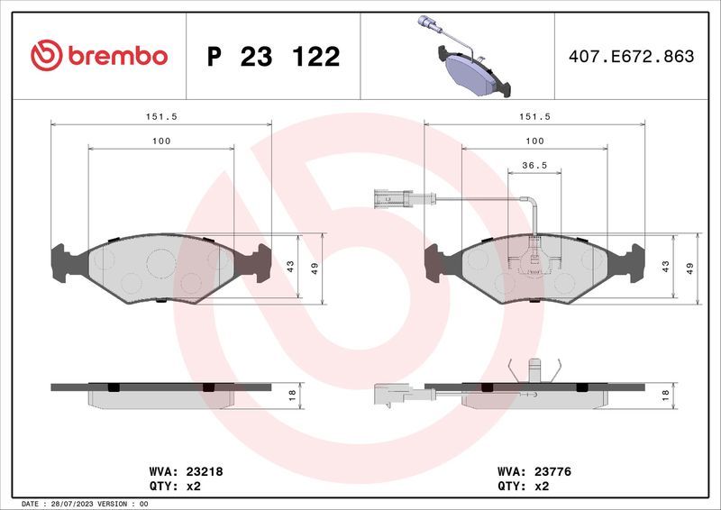 Brembo P23122